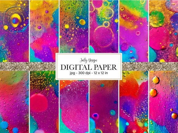 Download Colorful Abstract Textures Digital Paper - Colorful Collection