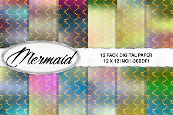Download Colorful Mermaid Scales Digital Paper - Colorful Collection