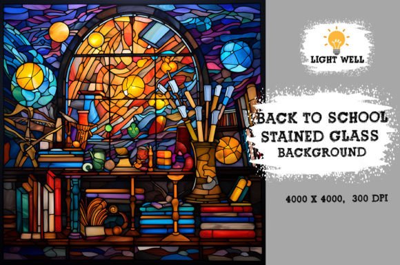 Download Stained Glass Back to School Background - Back to school Collection