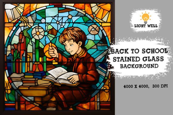 Download Stained Glass Back to School Background - Back to school Collection