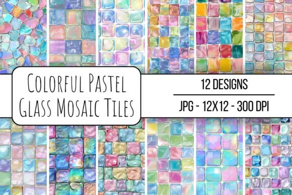 Download Colorful Pastel Glass Mosaic Tiles - Colorful Collection