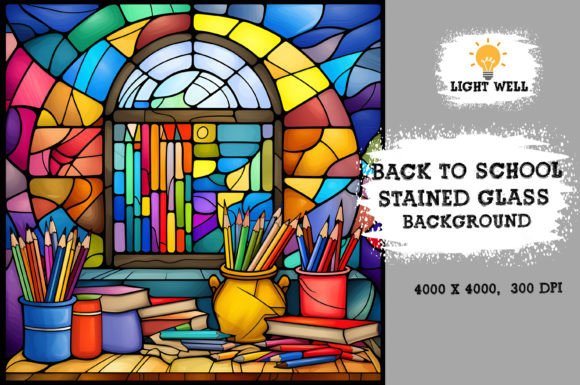 Download Stained Glass Back to School Background - Back to school Collection