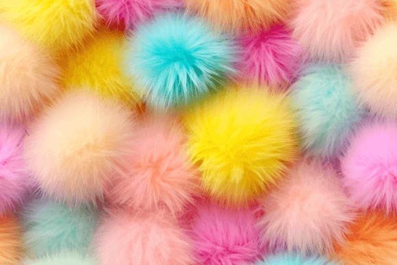 Download Colorful Pastel Pompoms Background Free - Colorful Collection