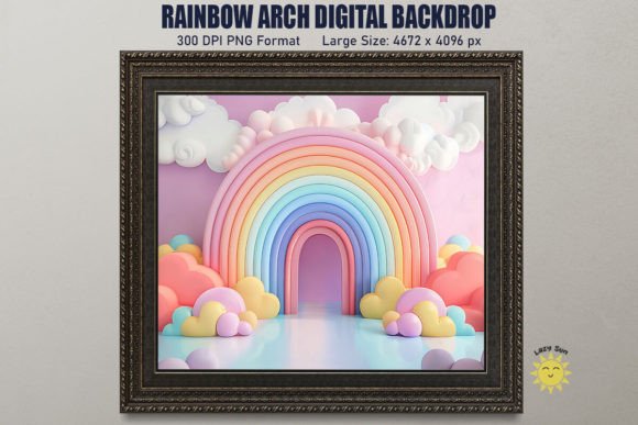 Download Colorful Rainbow Arch Digital Backdrop - Colorful Collection