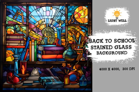 Download Stained Glass Back to School Background - Back to school Collection