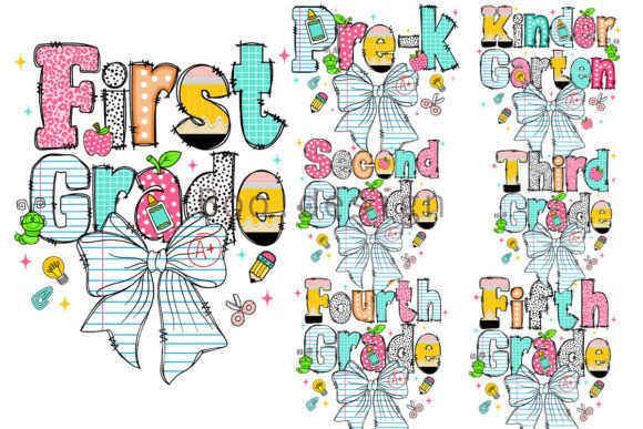 Download Preppy Back to School Bow PNG Bundle - Back to school Collection