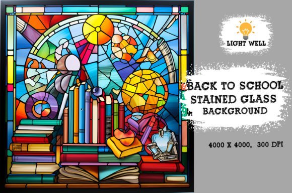 Download Stained Glass Back to School Background - Back to school Collection