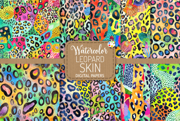 Download Leopard Skin Set 2 - Watercolor Safari - Leopard skin Collection