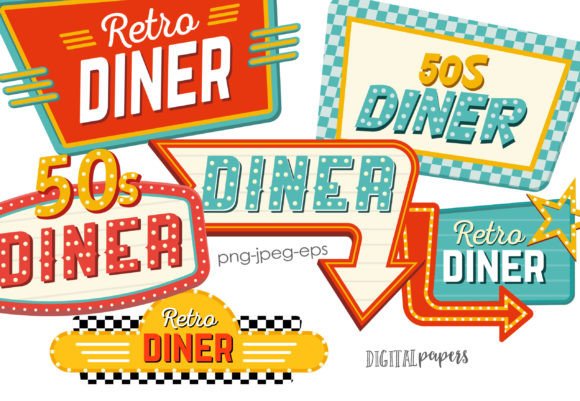 Download 50s Diner Sign - 50s diner Collection