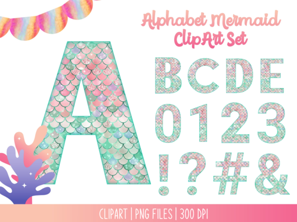 Download Alphabet Mermaid ClipArt Set - Mermaid clipart Collection