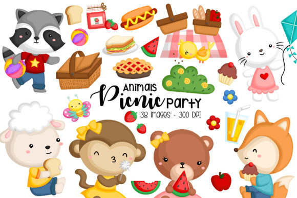 Download Animal Having Picnic Clipart - Cute Anim - Picnic Collection