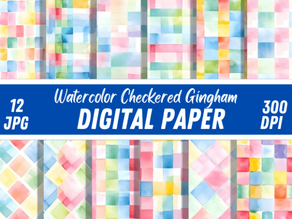 Download Watercolor Colorful Checkered Patterns - Colorful Collection