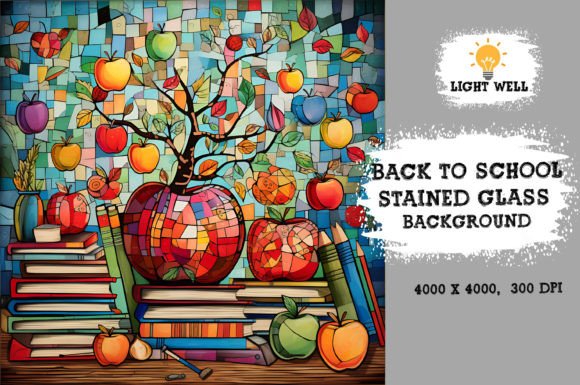 Download Stained Glass Back to School Background - Back to school Collection