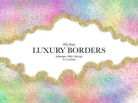 Download Colorful Pastel Glitter Borders Clip Art - Colorful Collection