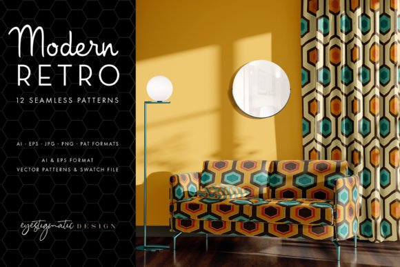 Download 12 Seamless Modern Retro Patterns - Retro patterns Collection