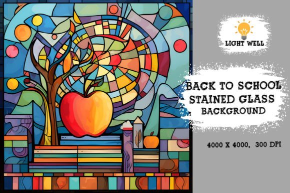 Download Stained Glass Back to School Background - Back to school Collection