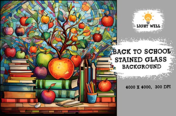 Download Stained Glass Back to School Background - Back to school Collection