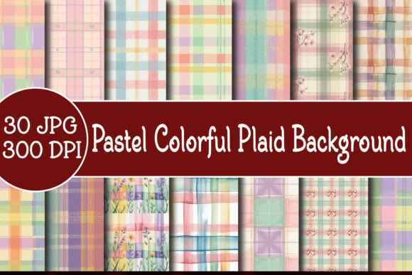 Download Pastel Colorful Plaid Digital Paper Bund - Colorful Collection