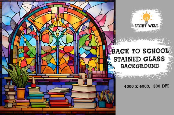 Download Stained Glass Back to School Background - Back to school Collection