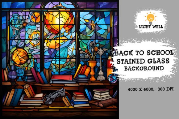 Download Stained Glass Back to School Background - Back to school Collection