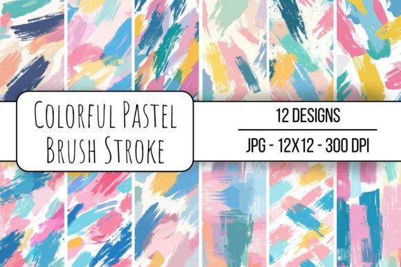 Download Colorful Pastel Brush Stroke - Colorful Collection