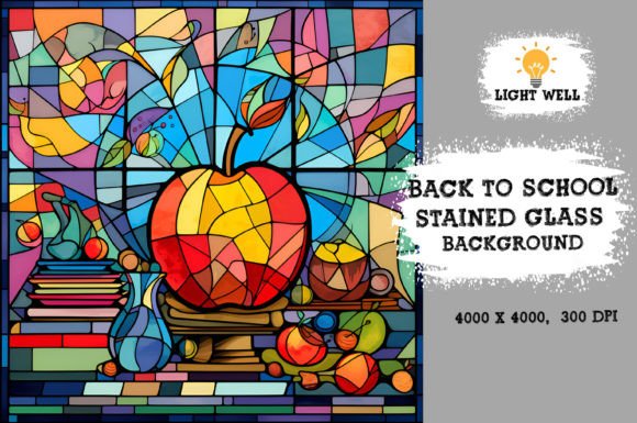 Download Stained Glass Back to School Background - Back to school Collection