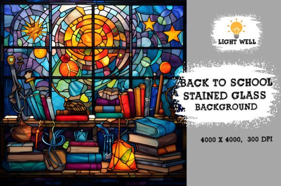 Download Stained Glass Back to School Background - Back to school Collection